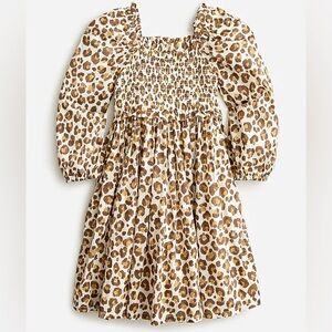 Crewcuts Smocked Leopard Print Girls Dress